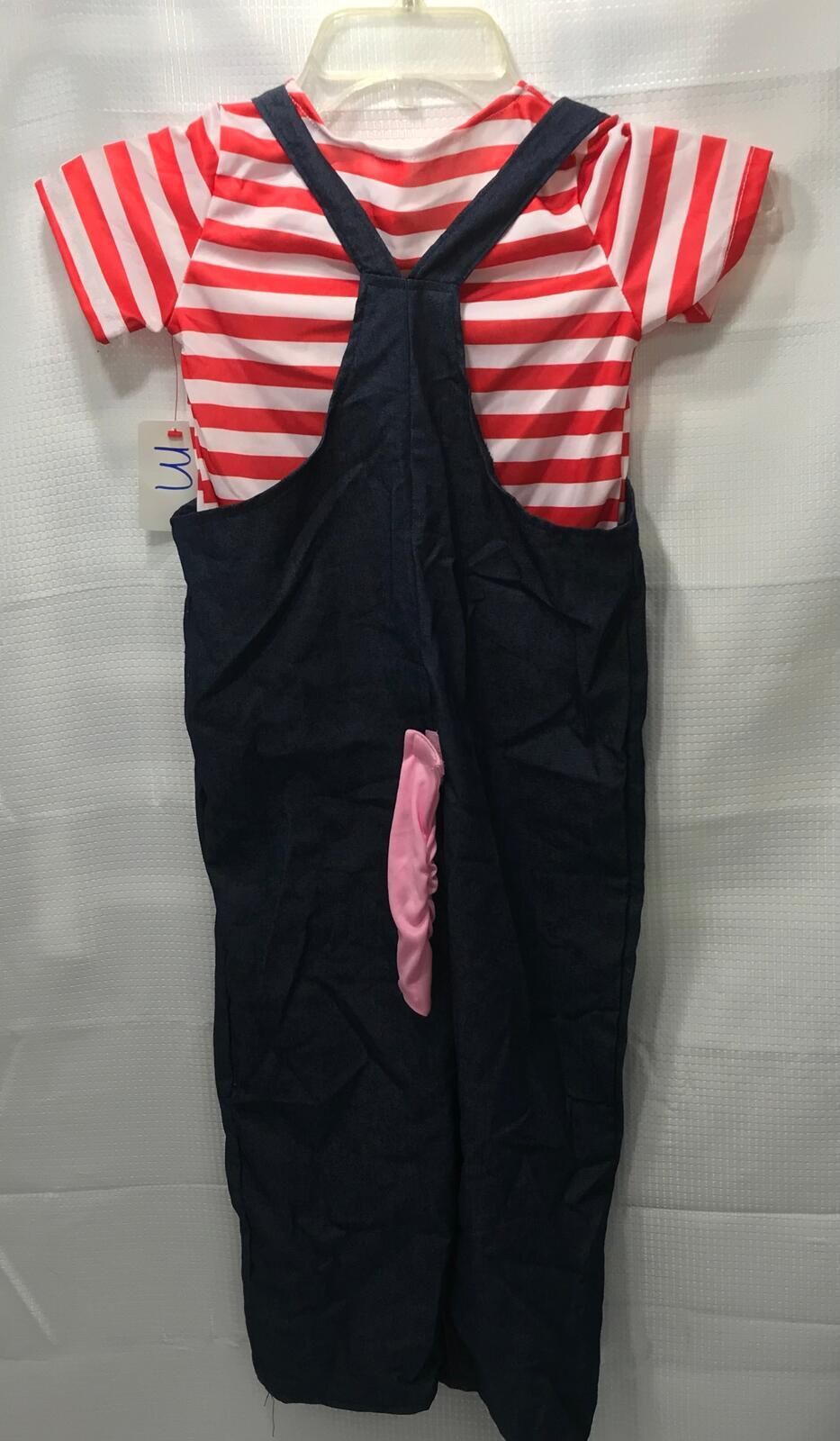 Pig Costume Overalls with Striped Shirt and Hat Kids medium