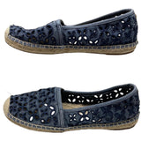 Michael Kors Denim Floral Cutout Espadrille SlipOn Shoes 6.5
