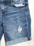 SO girls denim shorts distressed cuffed with adjustable waistband size 12
