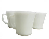 Vintage Fire King Milk Glass Mugs, Anchor Hocking Happy Tiger 4" - Set of 3