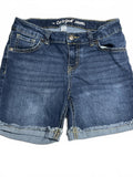 Cat & Jack girls dark denim cut off shorts with adjustable waist size 10/12