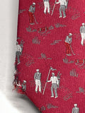 Vintage Mens Neck Tie Kent & Curwen Burgundy Golf 100% Silk