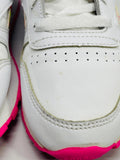 Reebok Classic Running Sneaker White & Pink with Pink Flowers Girls USA 3