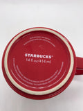 2015 Starbucks 14 oz Red Christmas Ornament Pattern Ceramic Coffee Mug