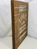 Wall Art Picture Wooden Pallet Mason Jar Art 15" x 19" LT WEAR