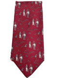 Vintage Mens Neck Tie Kent & Curwen Burgundy Golf 100% Silk