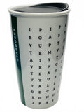 2016 Starbucks Ceramic Travel Mug with Black Lid 12 fl oz