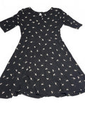 Old Navy girls dress black with white unicorns three-quarter sleevesize 10/12