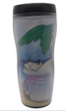 Starbucks Tumbler with Cartoon Penguin and Palm Tree Design