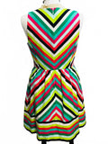 NWT! Crown & Ivy Dress Multicolor Chevron Stripes Ladies 8
