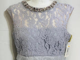 Sleeveless Lace Bodice Tiered Ruffle Knee-Length Dress Women 8