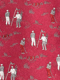 Vintage Mens Neck Tie Kent & Curwen Burgundy Golf 100% Silk