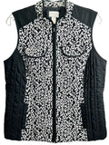 Chico's Black / White Zip Up 4 Pocket Vest Ladies M; Chico's Size 1