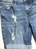 SO girls denim shorts distressed cuffed with adjustable waistband size 12