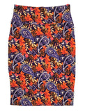 NEW Lularoe Blue and Orange Floral Skirt Ladies S