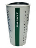 2016 Starbucks Ceramic Travel Mug with Black Lid 12 fl oz
