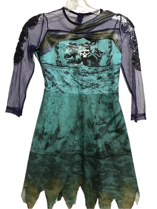 Pirate Skull Costume Dress Mesh Arms Girls 6/8
