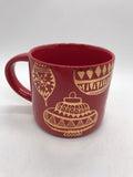 2015 Starbucks 14 oz Red Christmas Ornament Pattern Ceramic Coffee Mug