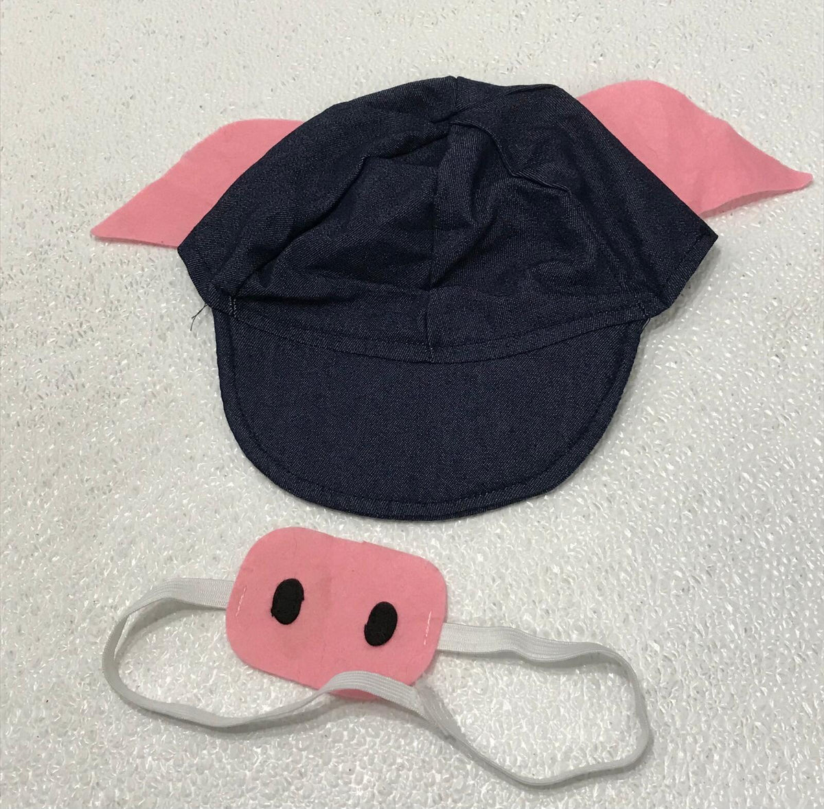 Pig Costume Overalls with Striped Shirt and Hat Kids medium