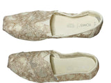 TOMS Cream Floral Embroidered Slip-On Shoes Women 7.5