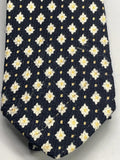 Vintage Brooks Brothers All-Silk White Flowers Necktie Black