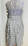 Sleeveless Lace Bodice Tiered Ruffle Knee-Length Dress Women 8