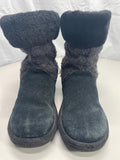 Ugg Australia Boot Black Juniper Cable Knit/Suede Girls USA 13