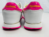 Reebok Classic Running Sneaker White & Pink with Pink Flowers Girls USA 3