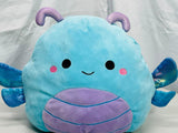 Squishmallows 10" Heather Teal Dragonfly LT WEAR / STAINING Freshly Laundered