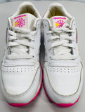 Reebok Classic Running Sneaker White & Pink with Pink Flowers Girls USA 3