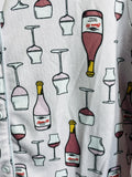 Olivia Sky Large Wine Bottle and Glass Print Pajama Set Ladies L