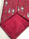 Vintage Mens Neck Tie Kent & Curwen Burgundy Golf 100% Silk