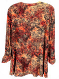 Retro New Directions Long Sleeve Paisley Fall Print Blouse Ladies Size Large