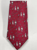 Vintage Mens Neck Tie Kent & Curwen Burgundy Golf 100% Silk