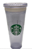 2011 Starbucks Clear Reusable Cold Cup Tumbler with Lid