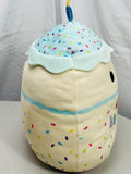 Squishmallows  14" Happy Birthday Cupcake Stain Freshly Laundered