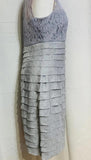 Sleeveless Lace Bodice Tiered Ruffle Knee-Length Dress Women 8