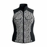 Chico's Black / White Zip Up 4 Pocket Vest Ladies M; Chico's Size 1