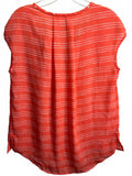 Stylus Sheer Coral / White Sleeveless Shirt Ladies S