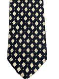 Vintage Brooks Brothers All-Silk White Flowers Necktie Black