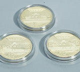 Set of 3 Gold Tone Religious Commemorative Coins Jesus and The Last Supper