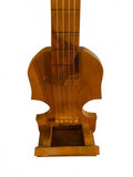 Handmade Wooden Guitar or Violin Shaped Wall Hanging with Storage Cup