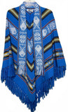 Inca Imports Vintage 1970's Handmade Ecuadorian Blue Poncho