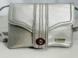 Silver Pouchee Crossbody Bag with Adjustable Strap
