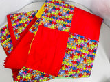Handmade Autism Puzzle Piece Patchwork Quilt Blanket 42 x 58 Double Sided