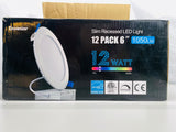 Ensenior 7 not 12-Pack 6 in Slim Recessed Dimmable LED Lights, 12W, 1050 Lumens