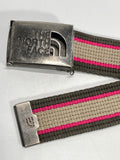 The North Face Striped Web Belt with Metal Logo Buckle 40"