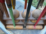 1950's Vintage Wooden Croquet Set with Stand