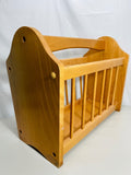 Vintage Wooden Magazine Rack Organizer with Handle