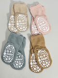 Set of 4 Baby Non-Slip Socks with Animal Faces